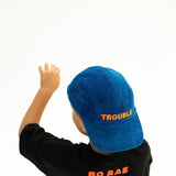 TROUBLE CORDUROY BLUE + ORANGE CAMP CAP