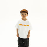 TROUBLE ON MY MIND KIDS GRAPHIC OVERSIZE WHITE TSHIRT