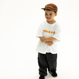 TROUBLE ON MY MIND KIDS GRAPHIC OVERSIZE WHITE TSHIRT
