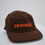 TROUBLE COTTON BROWN + ORANGE KIDS CAMP CAP