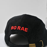 TROUBLE CORDUROY BLACK + RED KIDS CAMP CAP