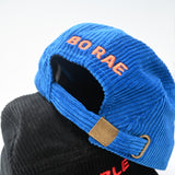 TROUBLE CORDUROY BLUE + ORANGE CAMP CAP