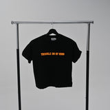 TROUBLE ON MY MIND KIDS GRAPHIC OVERSIZE BLACK TSHIRT