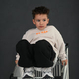 How Lucky Are We | Oversized Kids Jumper | Beige | 100% Cotton | BO RAE