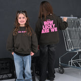 How Lucky Are We | Oversized Kids Jumper | Khaki Slate | 100% Cotton | BO RAE