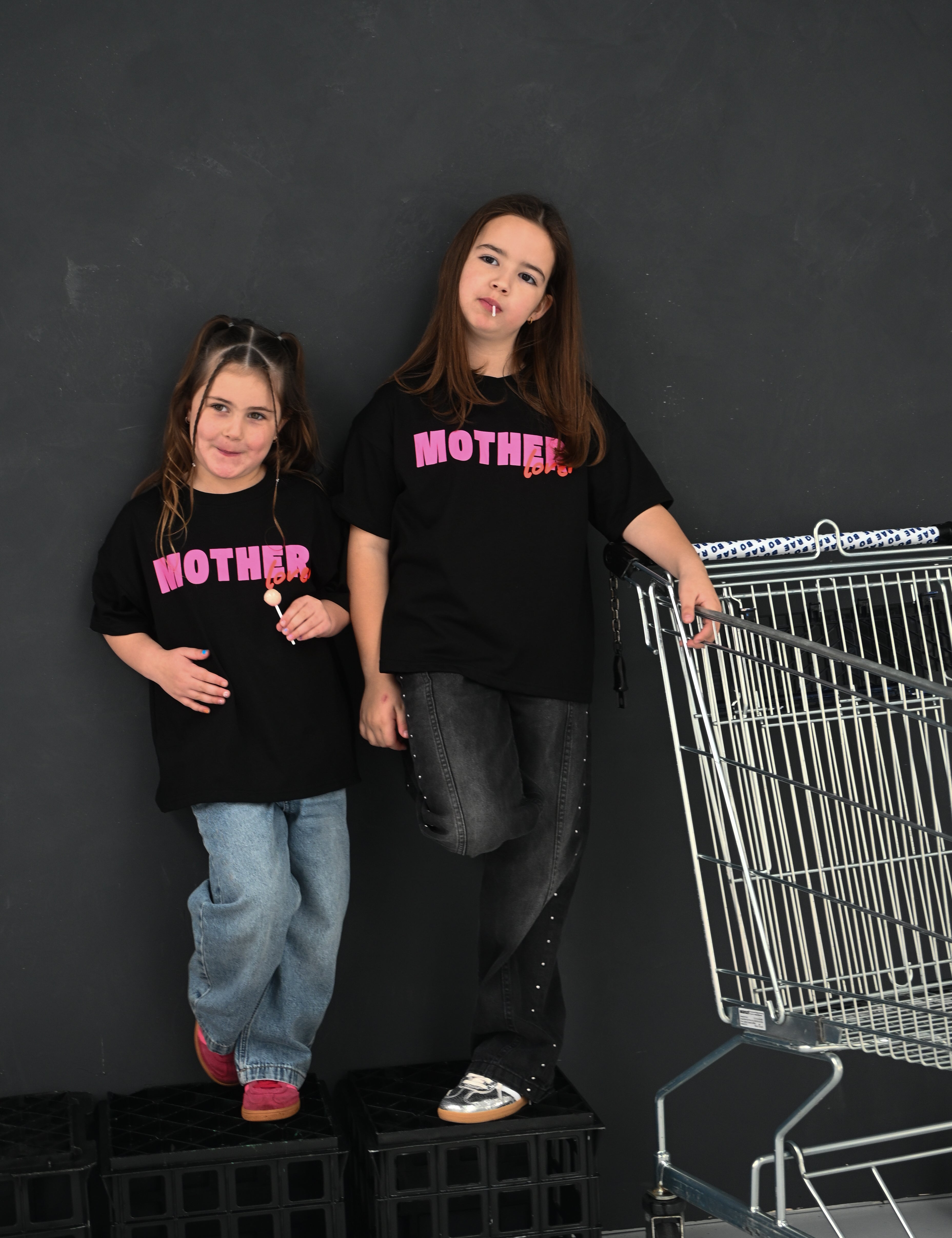 Mother Lover | Oversized Kids T-Shirt | Black | 100% Cotton | BO RAE